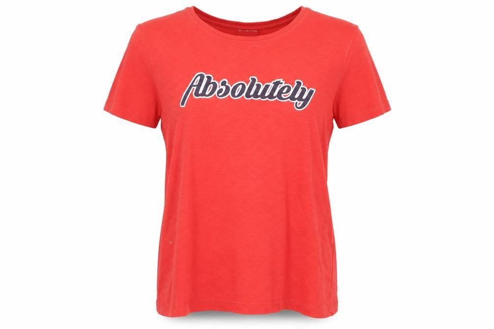 Womens UK Size S JACQUELINE de YONG Red Cotton T-Shirt