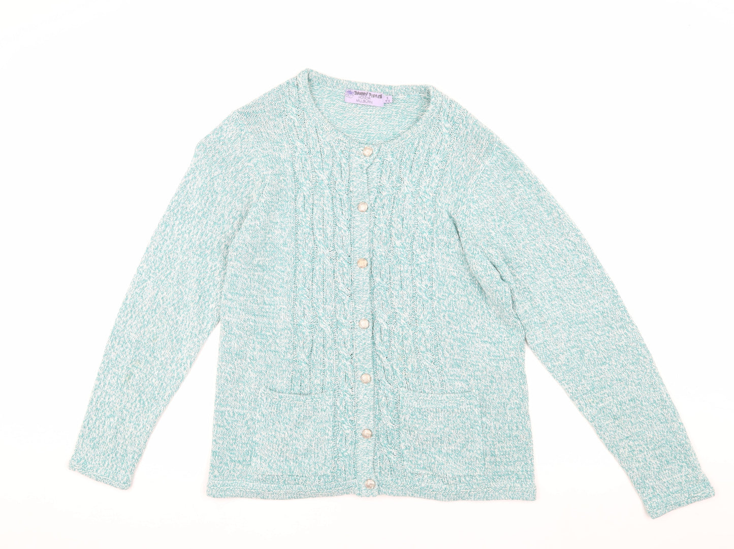 Honor Millburn Women's Green Cable-Knit Cardigan S