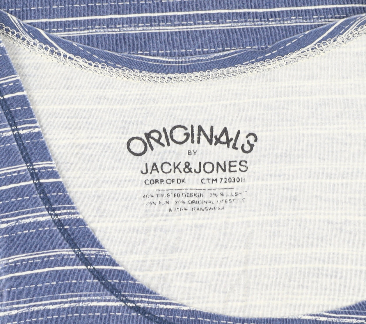 Jack & Jones Men's Blue Striped Tank Top - Size S