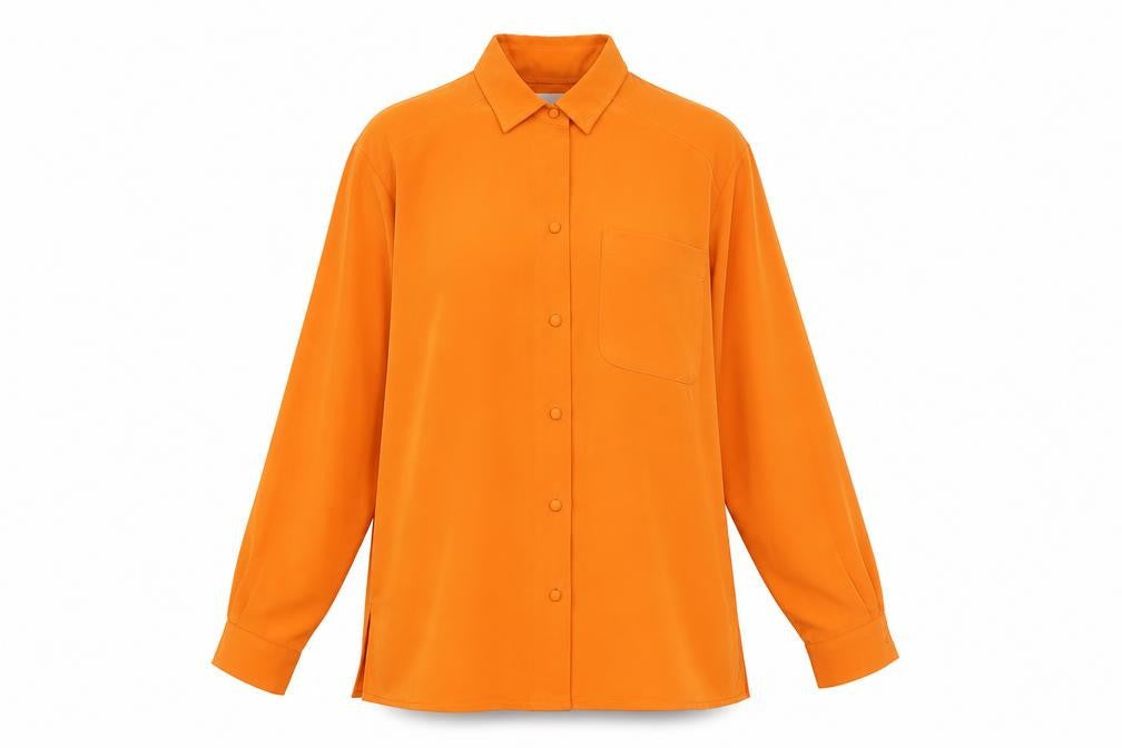 Womens UK Size 12 Alexon Orange Viscose Button-Up
