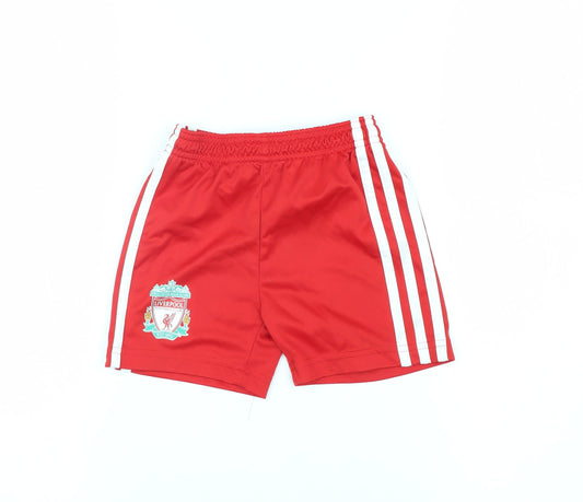 Adidas Unisex Baby Red Sports Shorts 18-24 Months