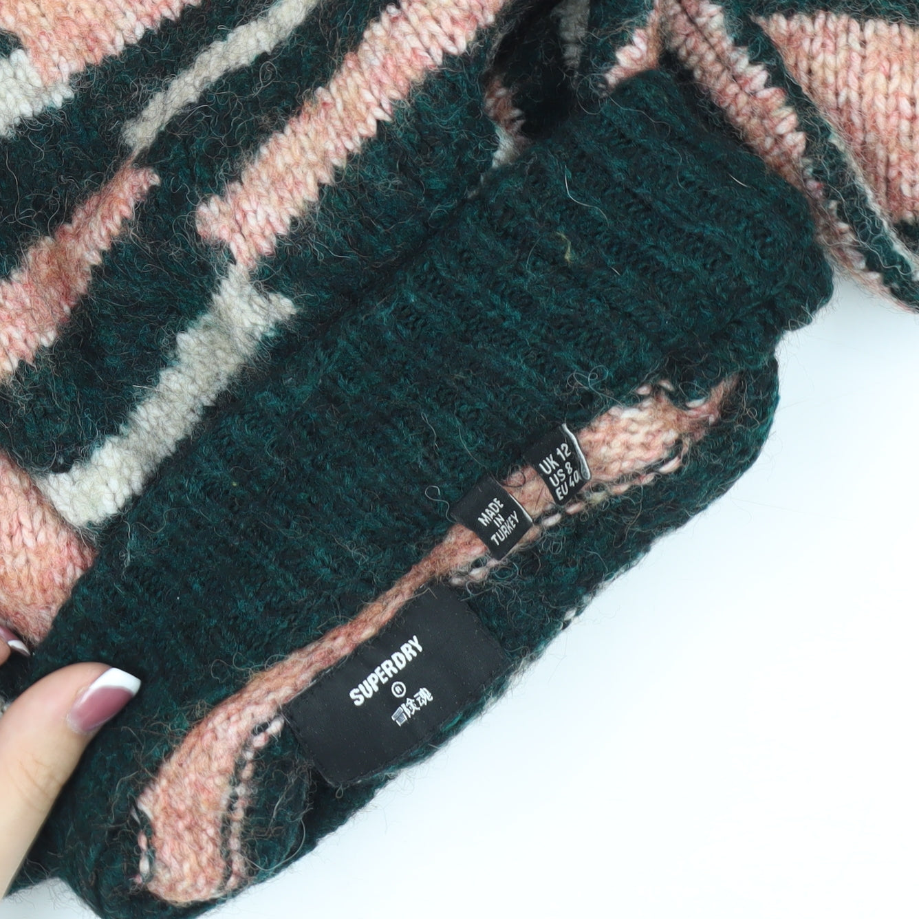 Superdry Women's Striped Pullover Jumper, Multicoloured, Size 12