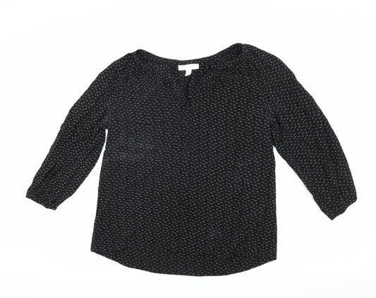 The White Company Women's Black Blouse Size 6, Casual Wear