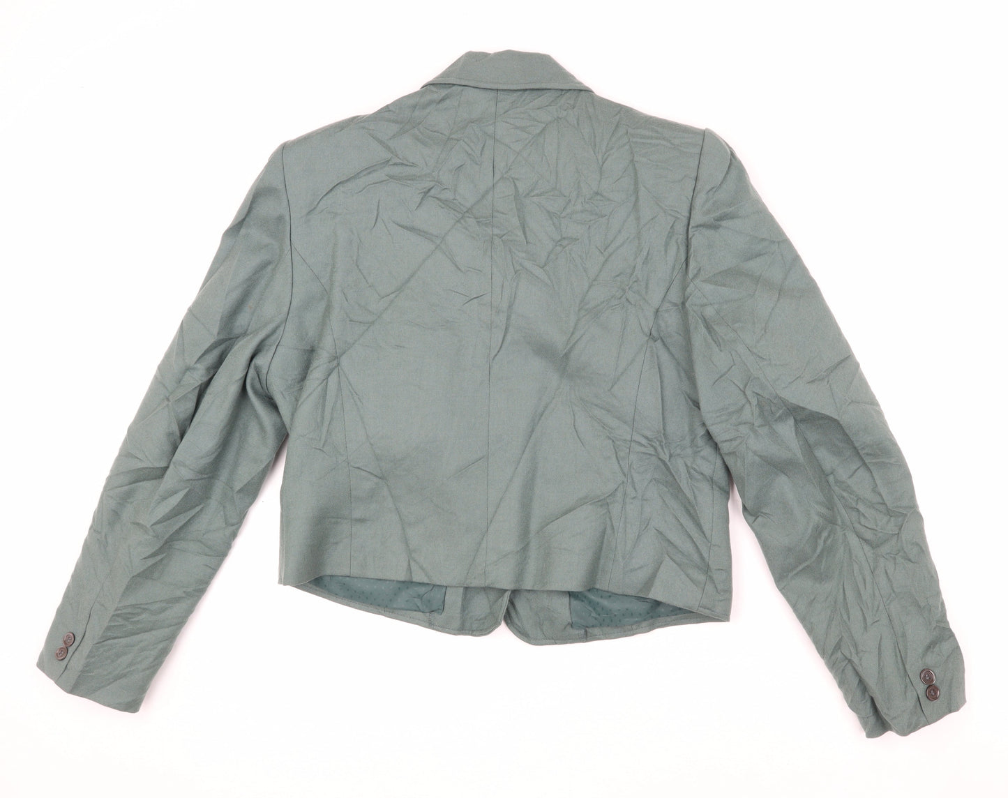 Alexon Women's Green Blazer Wool UK 14 Shawl Collar