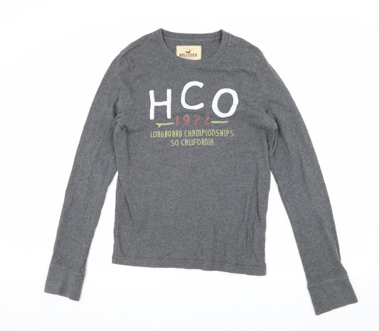 Hollister Men's Grey Pullover Sweatshirt S