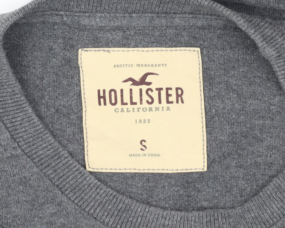 Hollister Men's Grey Pullover Sweatshirt S