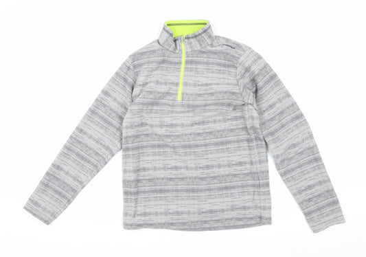 Decathlon Boys Grey 1/4 Zip Fleece Sweatshirt 14 Years