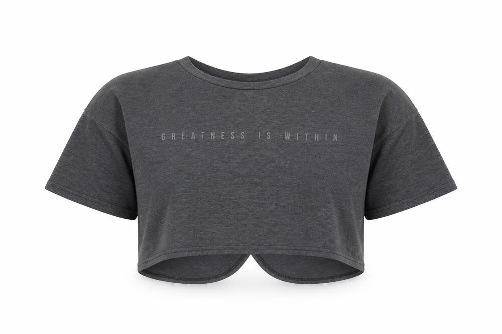 Everlast Women's Grey Cropped T-Shirt, Size 10