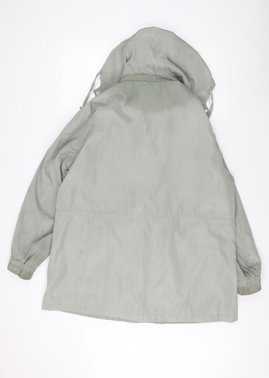 JBC Women's Grey Parka Jacket Size 16 with Hood