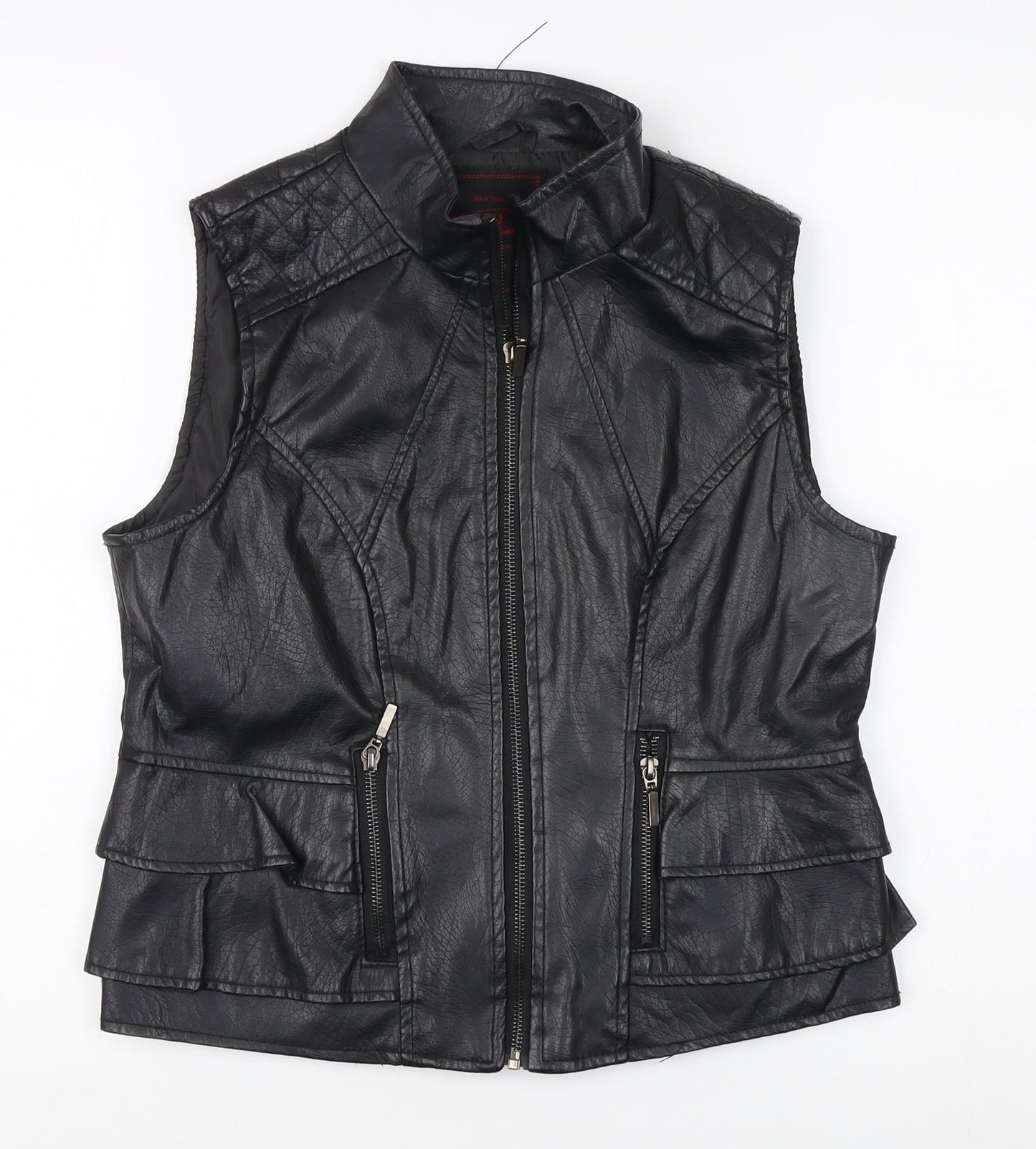 Yoki Women's Black Quilted Waistcoat XL