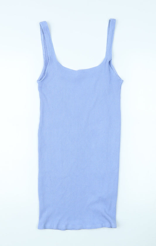 Pull & Bear Women's Blue XL Basic Tank Top