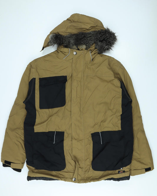 Dickies Men's Brown Nylon Parka Jacket 2XL