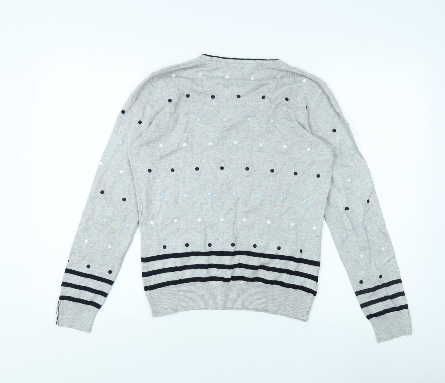 CC Women's Grey Polka Dot Pullover Jumper Size S