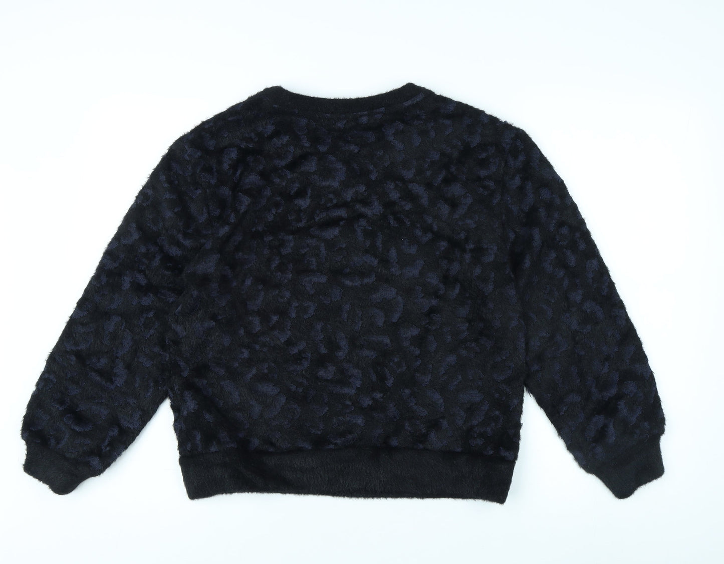 Marks and Spencer Women's Black Animal Print Pullover Jumper XS