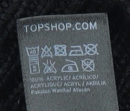 Topshop Women's Black High Neck Pullover Jumper Size 8