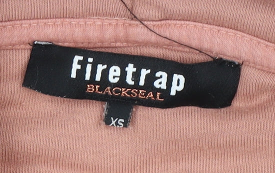 Firetrap Women's Pink Distressed Hoodie XS
