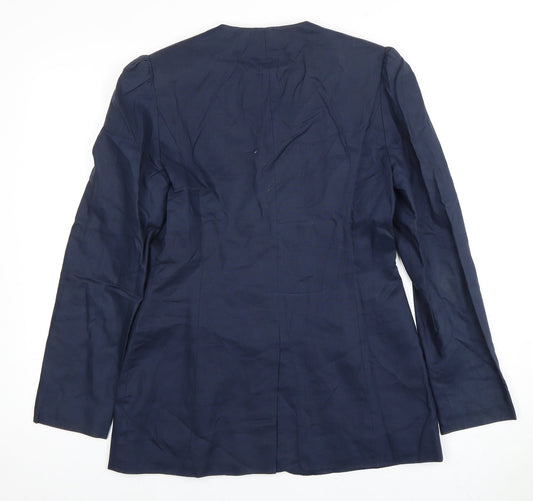 Laura Ashley Women's Blue Linen Blazer Size 10