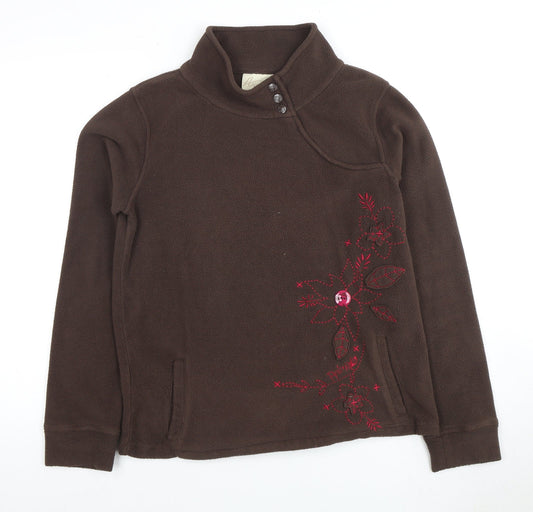 Animal Women's Brown Embroidered Sweatshirt Size 12