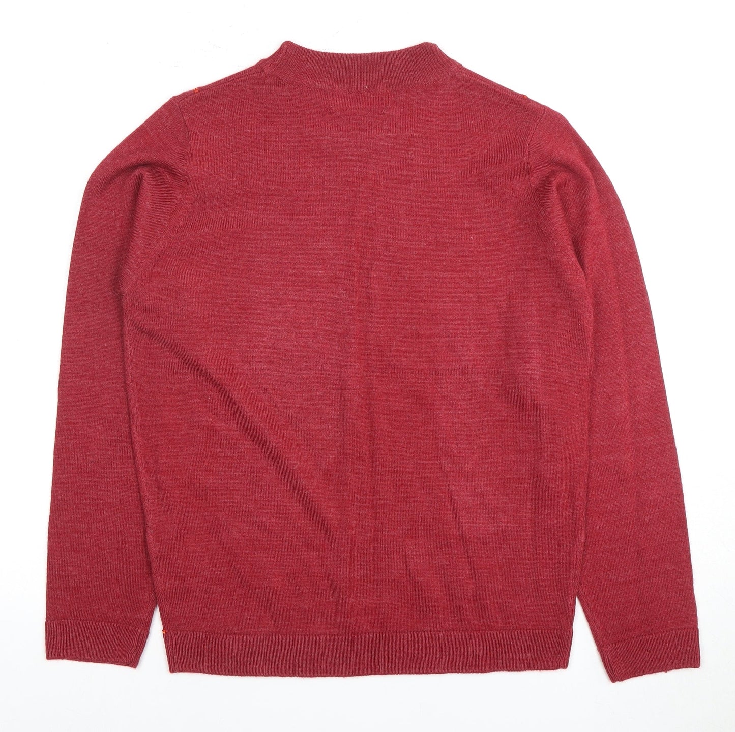 Honor Millburn Women's Red Beaded Mock Neck Jumper