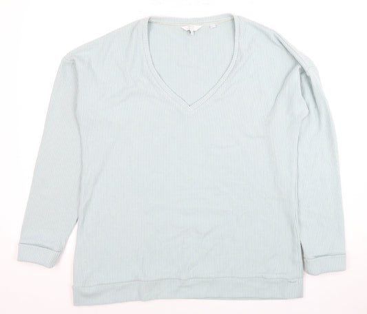 Patrizia Pepe Women's Blue Long Sleeve V-Neck Top UK 12