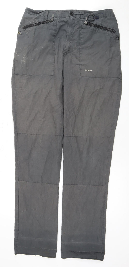 Rohan Men's Grey Cargo Trousers Size 34