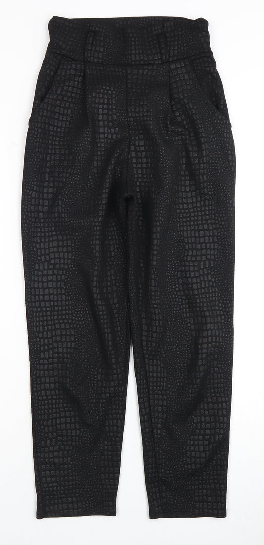 PrettyLittleThing Women's Black Animal Print Trousers