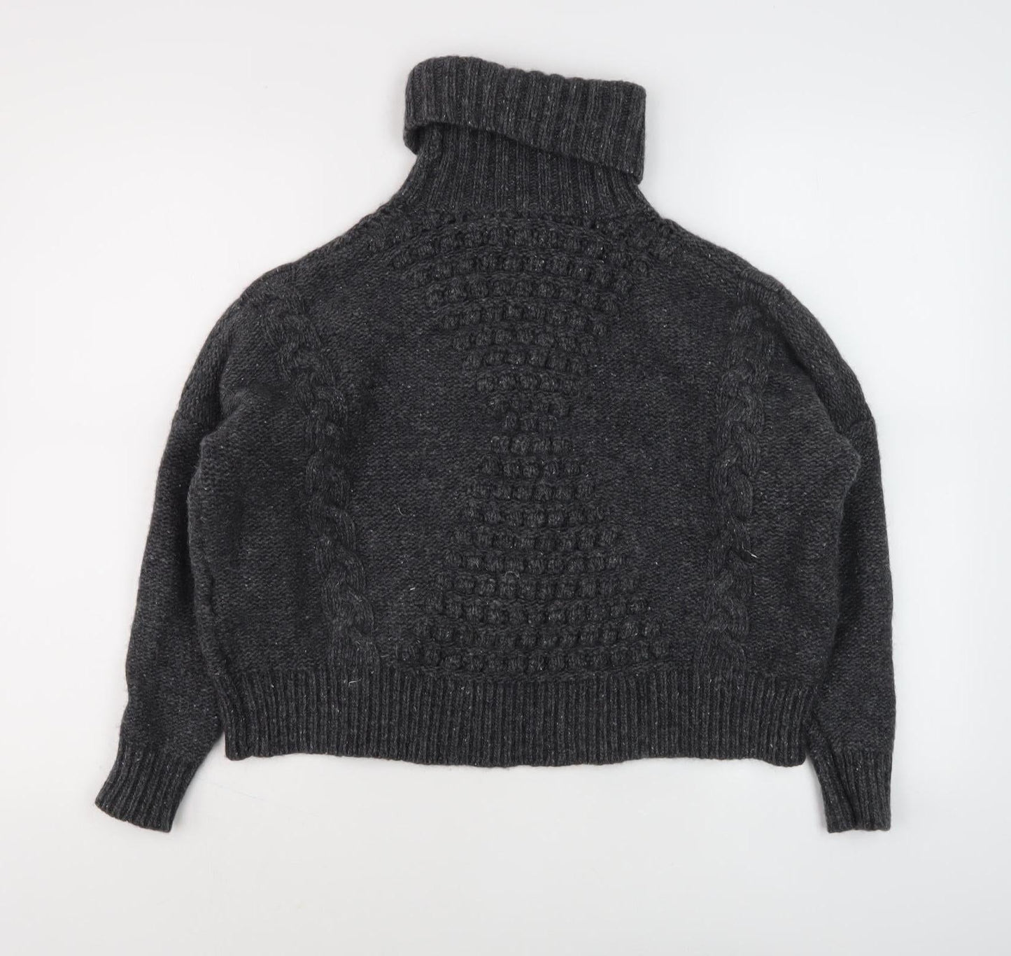 Superdry Women's Grey Roll Neck Pullover Jumper Size 10