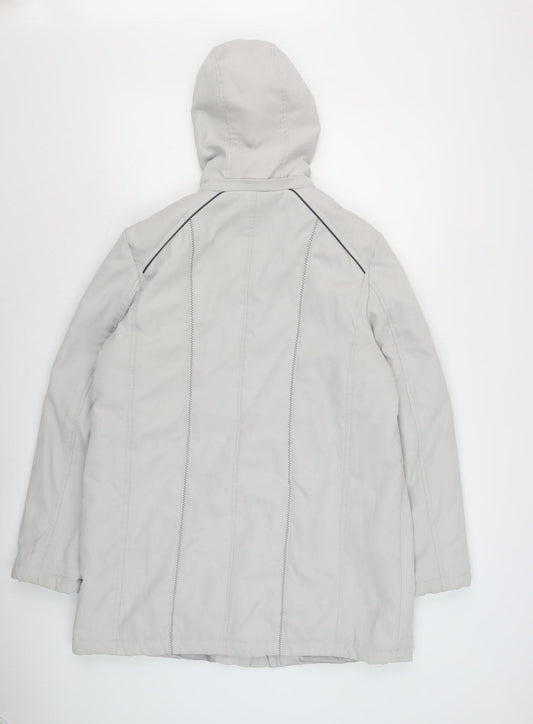 Anna Rose Women's Grey Hooded Mid-Length Jacket M