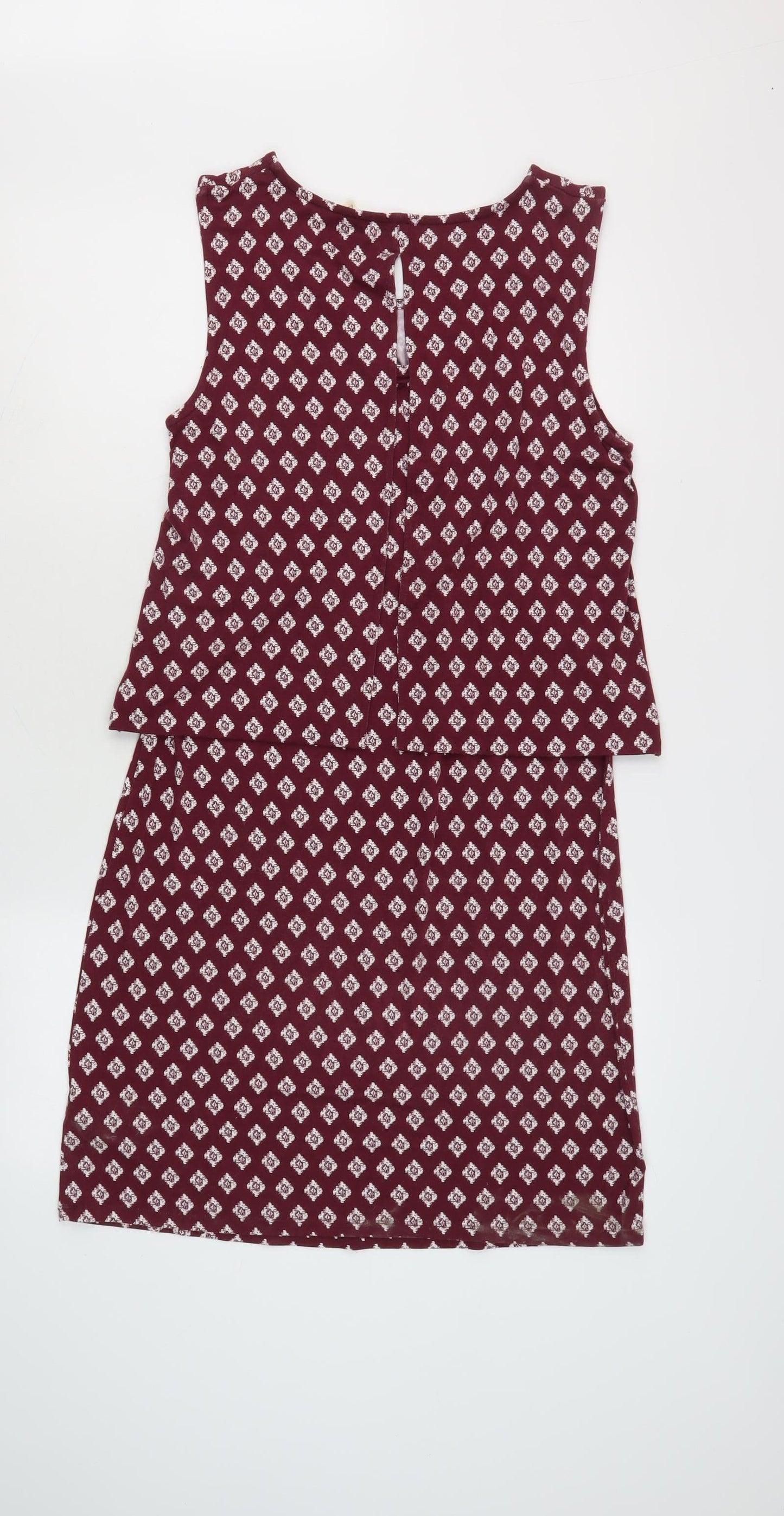White Stuff Women's Red Geometric Sleeveless Shift Dress