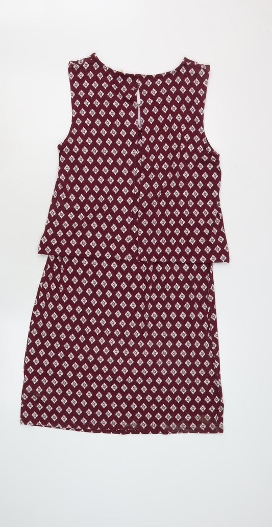 White Stuff Women's Red Geometric Sleeveless Shift Dress