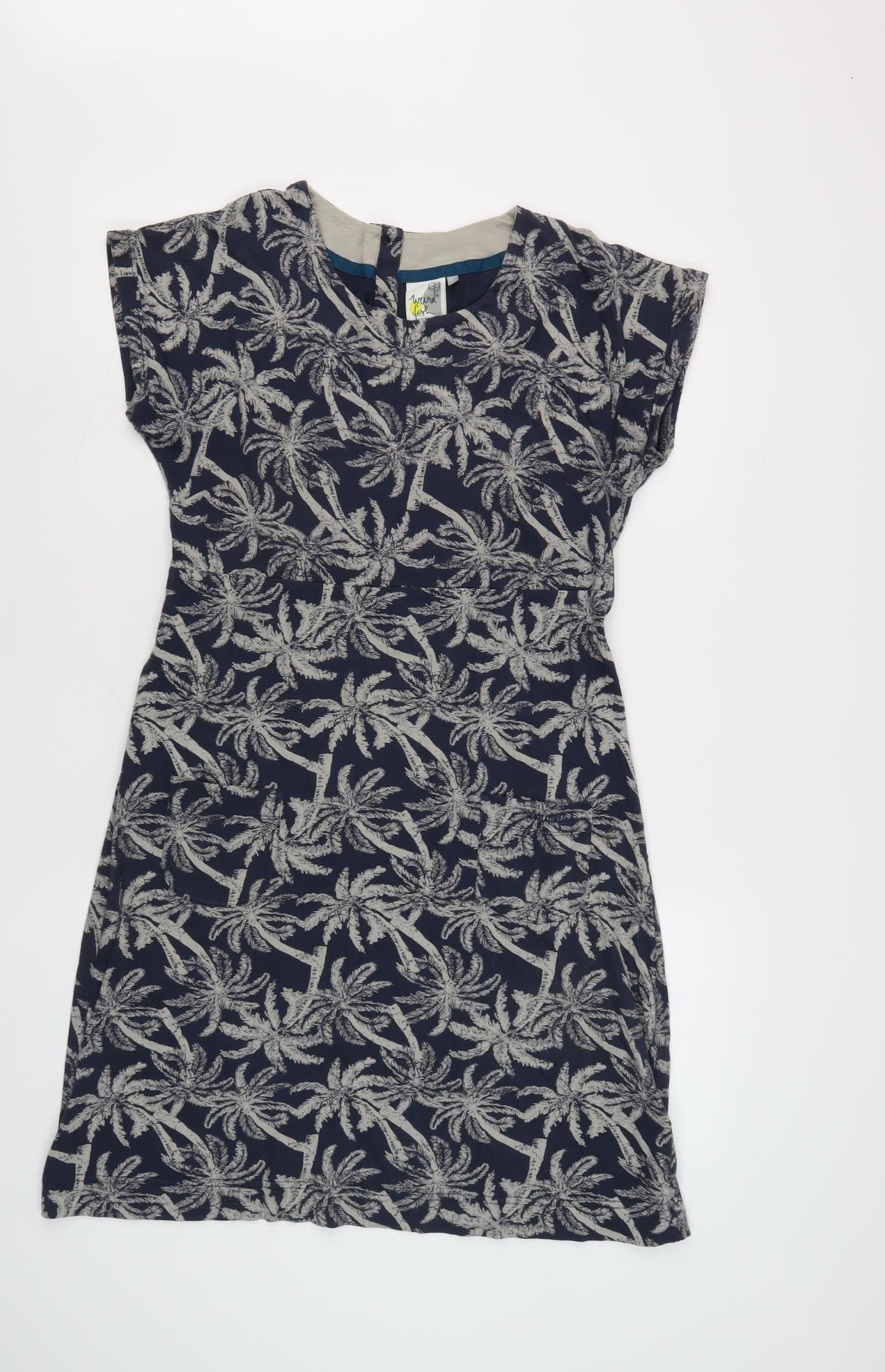Weird Fish Women's Blue Size 12 Dress, Animal Print