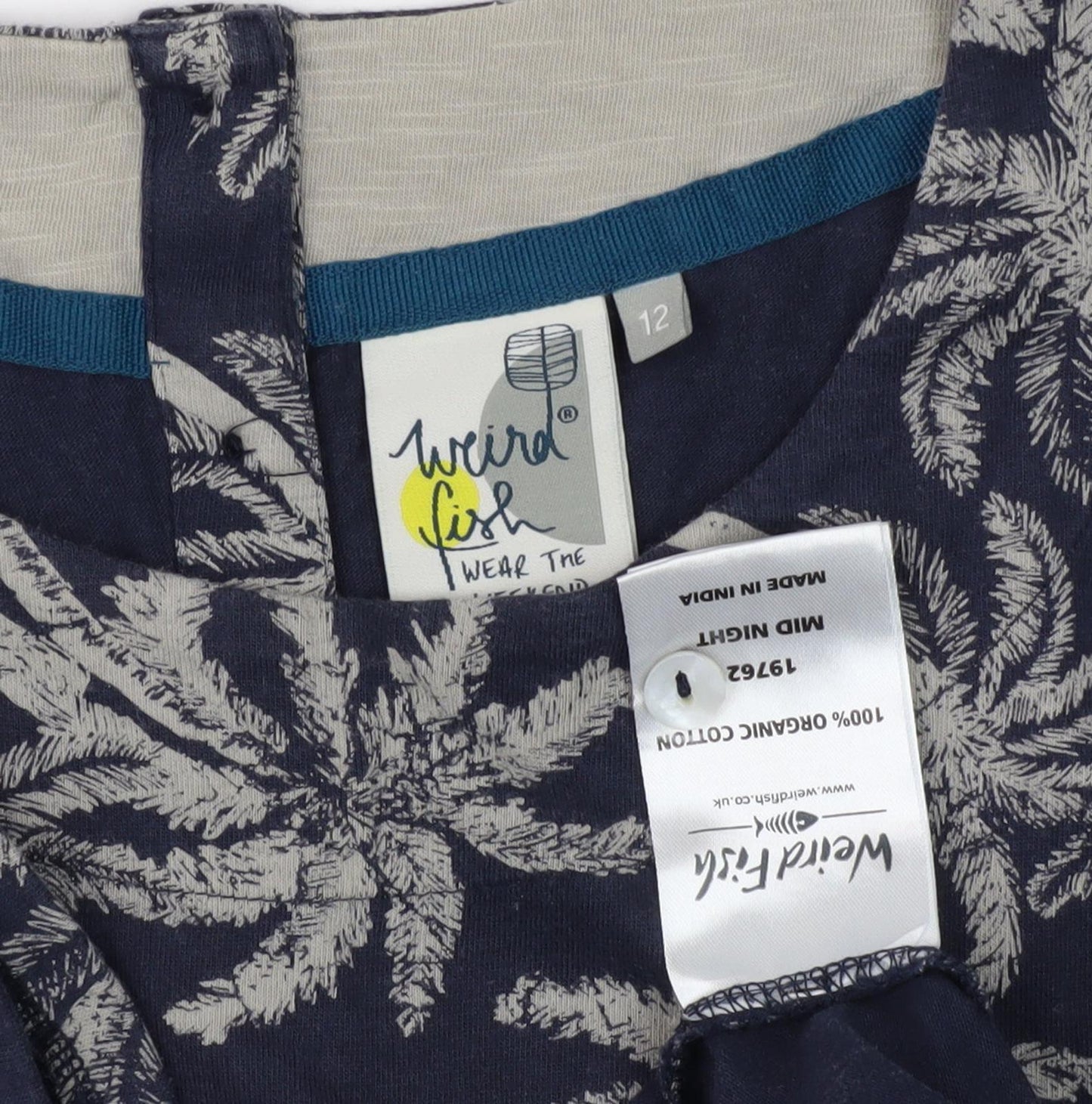 Weird Fish Women's Blue Size 12 Dress, Animal Print