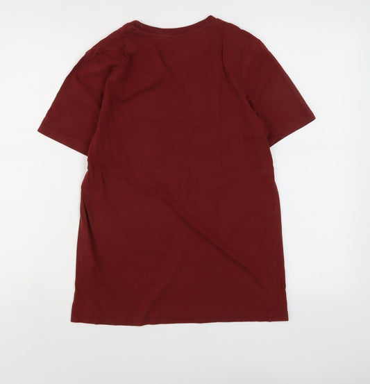 Jack & Jones Men’s Red Graphic Tee, Size S, Crew Neck