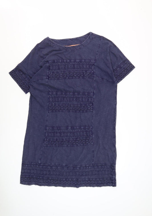 White Stuff Women's Blue Dress Size 14 Short Sleeve