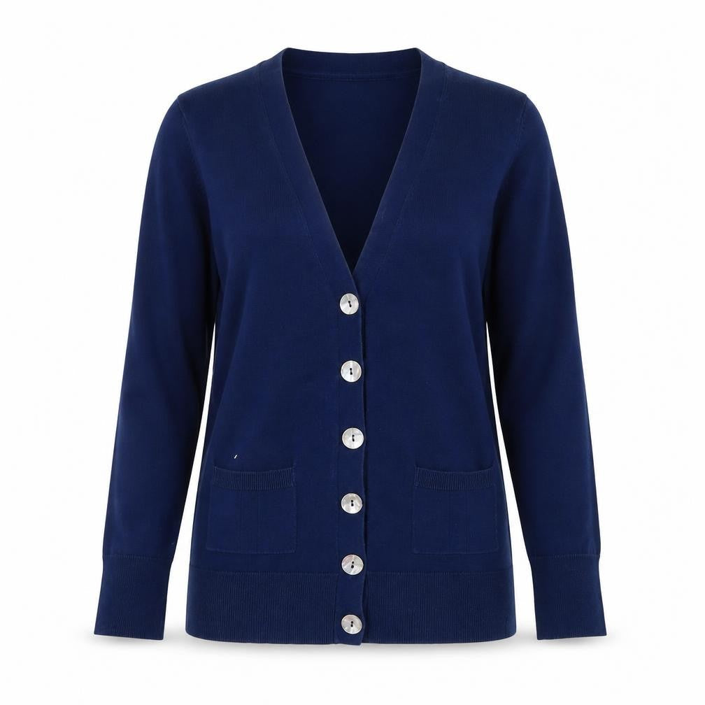 Womens UK S Regular Laura Ashley Blue Cardigan Tight-Knit