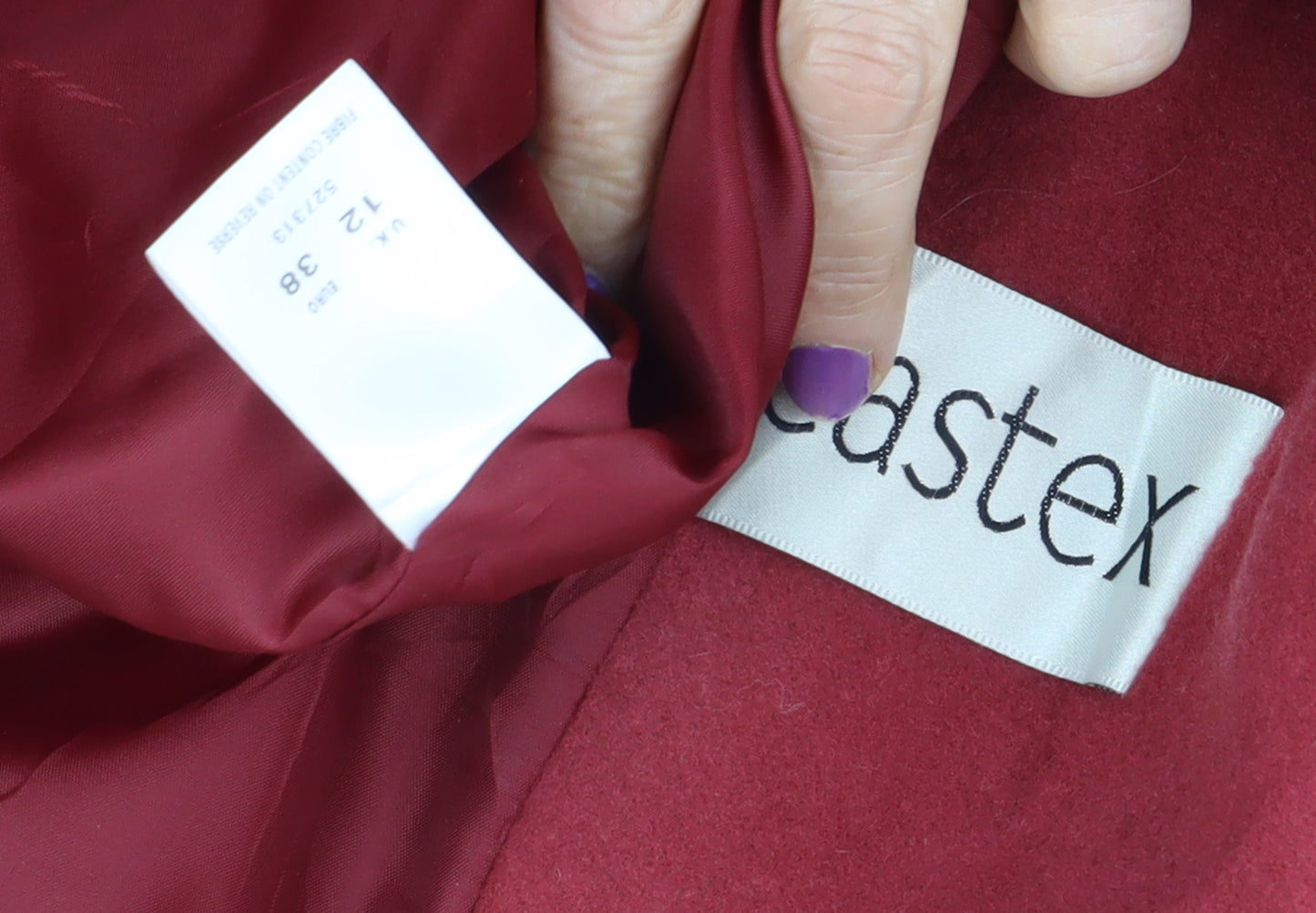 Eastex Women's Red Wool Overcoat Size 12
