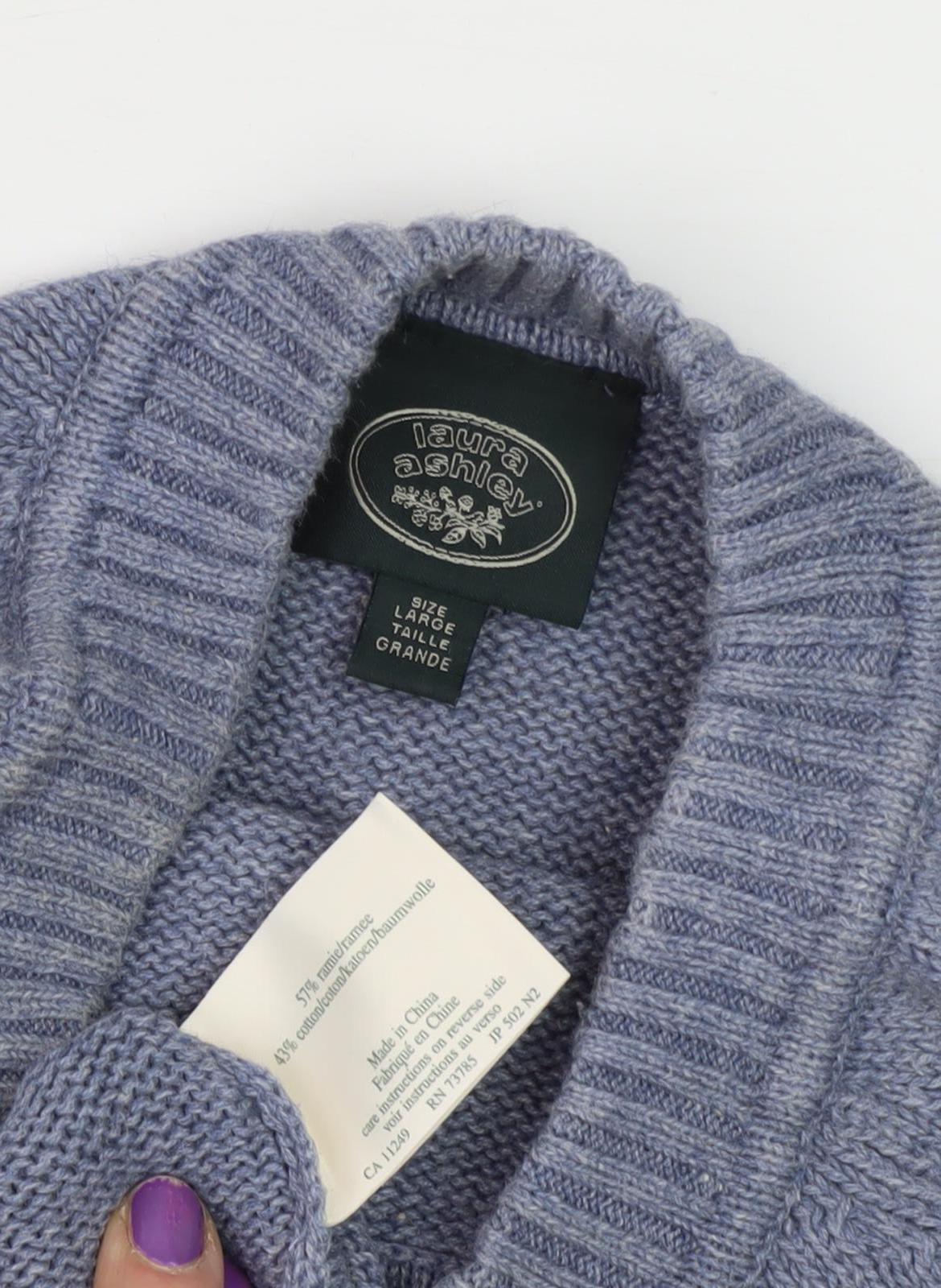 Laura Ashley Women's Blue Jumper, L, Raglan Sleeve