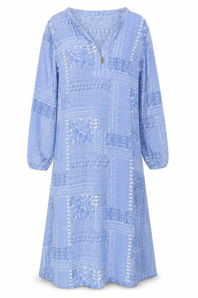 White Stuff Women's Blue Floral Long Sleeve Dress S