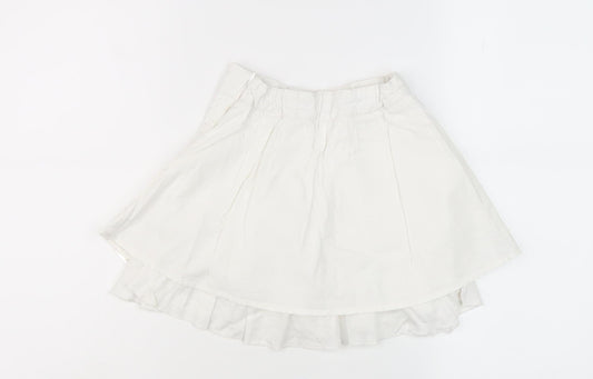 BOSS Girls White Hi-Low Pleated Skirt, Size 6 Years