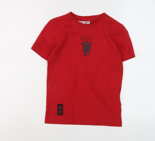 Adidas Boys Red Football T-Shirt 7-8 Years