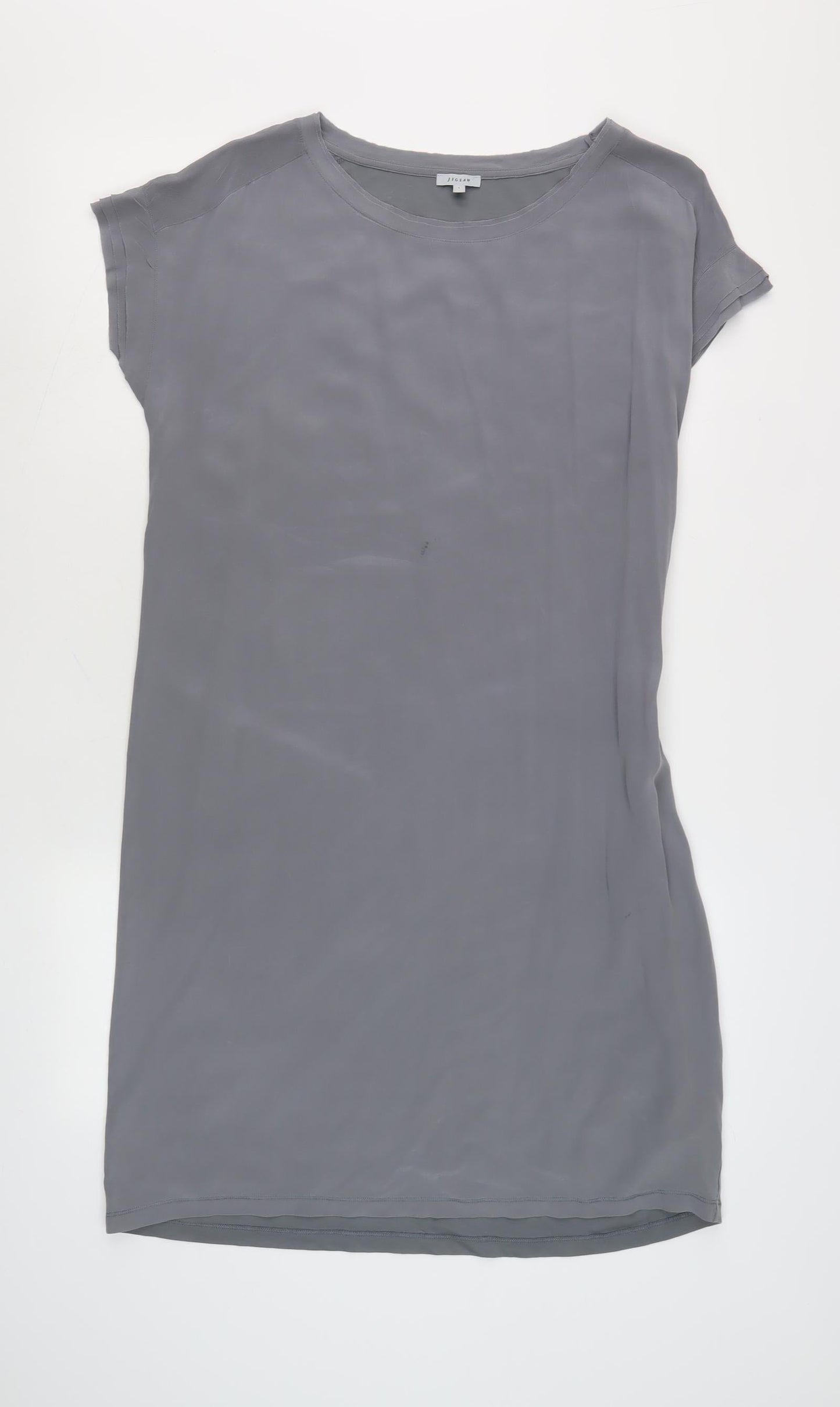 Jigsaw Women's Grey T-Shirt Dress, L, Short Sleeve