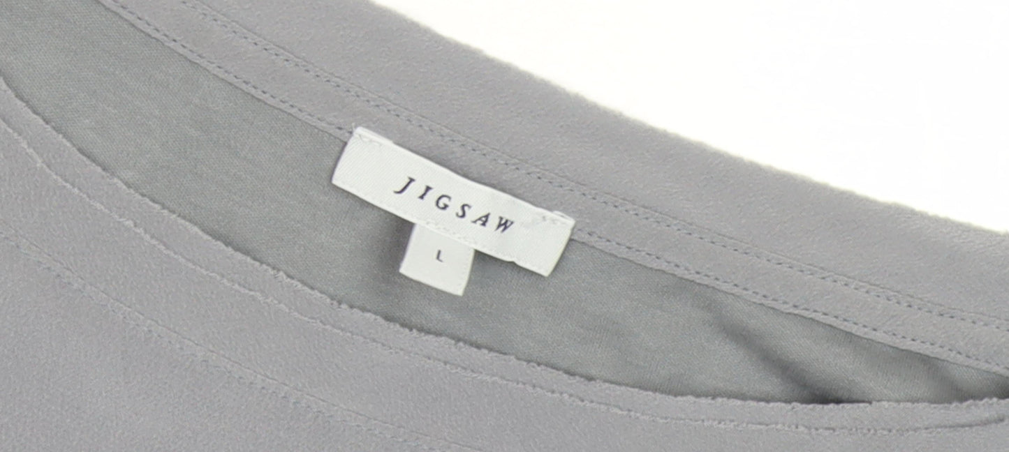 Jigsaw Women's Grey T-Shirt Dress, L, Short Sleeve