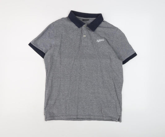 Jack & Jones Men's Grey Polo Shirt S Short Sleeve