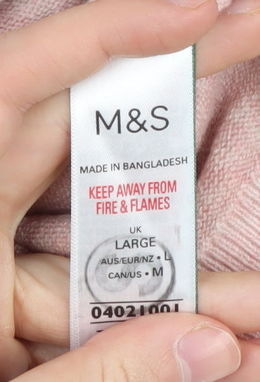 Marks and Spencer Pink High Neck Jumper L