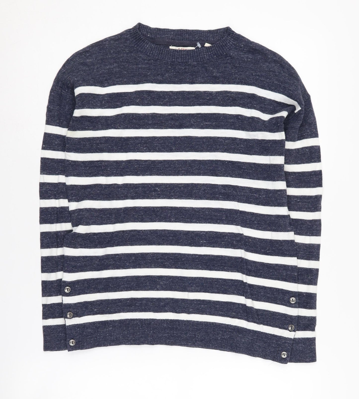 Fat Face Women's Blue Striped Pullover Jumper, Size 6