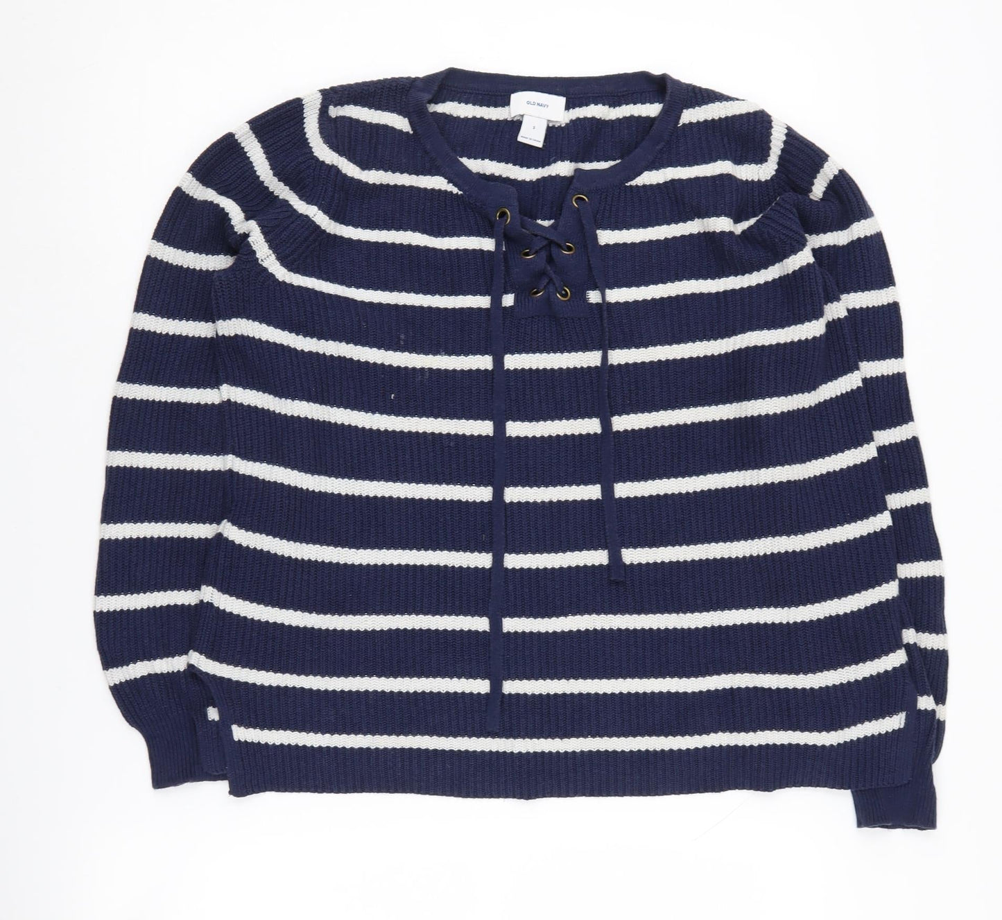 Old Navy Women's Blue Striped Pullover Jumper S