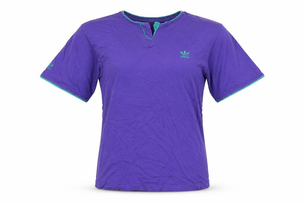 Adidas Womens Purple Henley T-Shirt Size 12