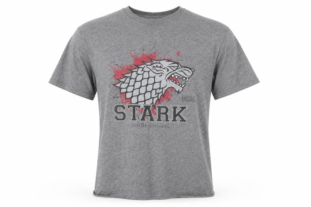 Unisex Adultss UK Size L Game Of Thrones Grey  Cotton Blend T-Shirt