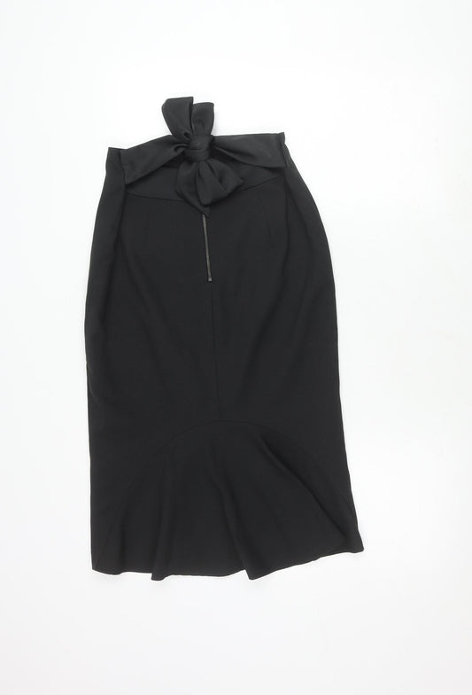 Oasis Women's Black Tulip Skirt Size 8 Floral Bow