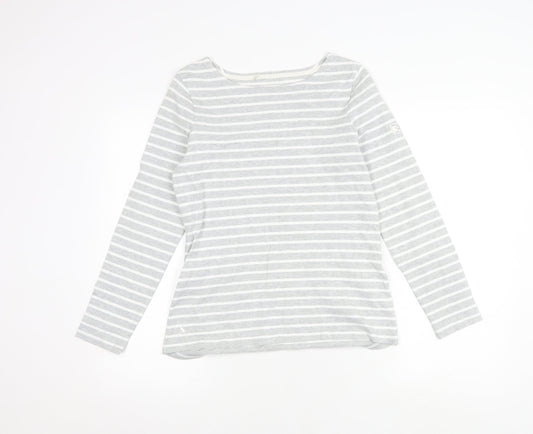Joules Women's Grey Striped Long Sleeve T-Shirt